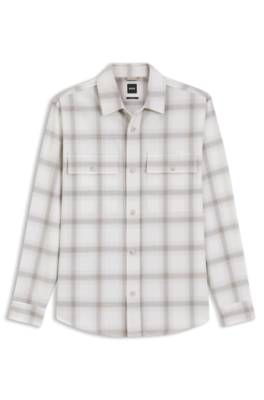 Boss Relaxed-fit check shirt in virgin wool blend casual skjortor herr – bild 4