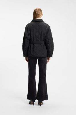 Water-repellent padded jacket with shawl collar, Black