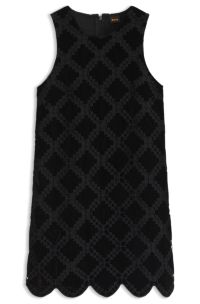Embroidered mini dress, Black