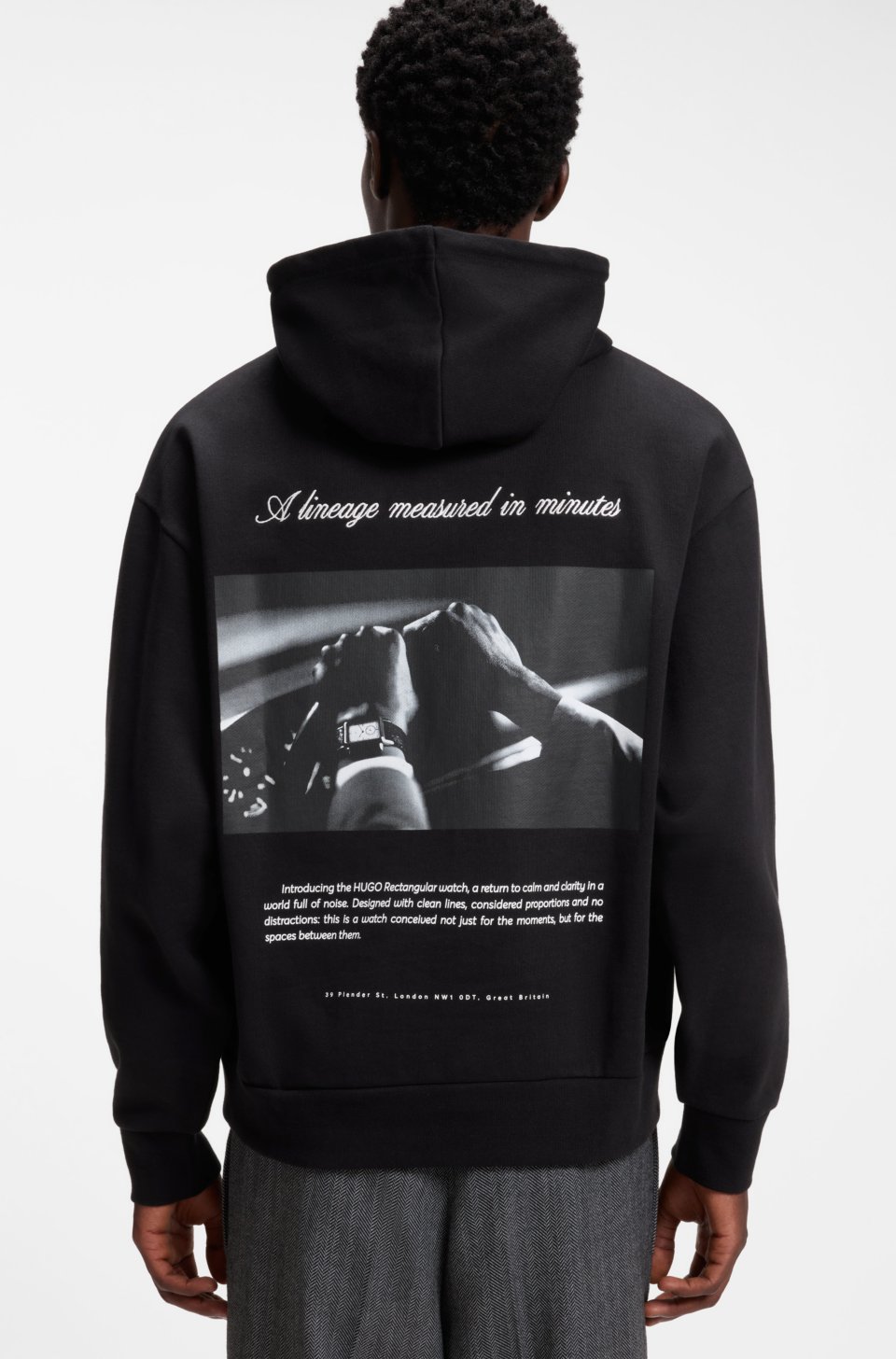 Oversize-fit hoodie with front and back logo prints