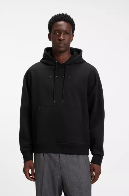 Oversize-fit hoodie with front and back logo prints
