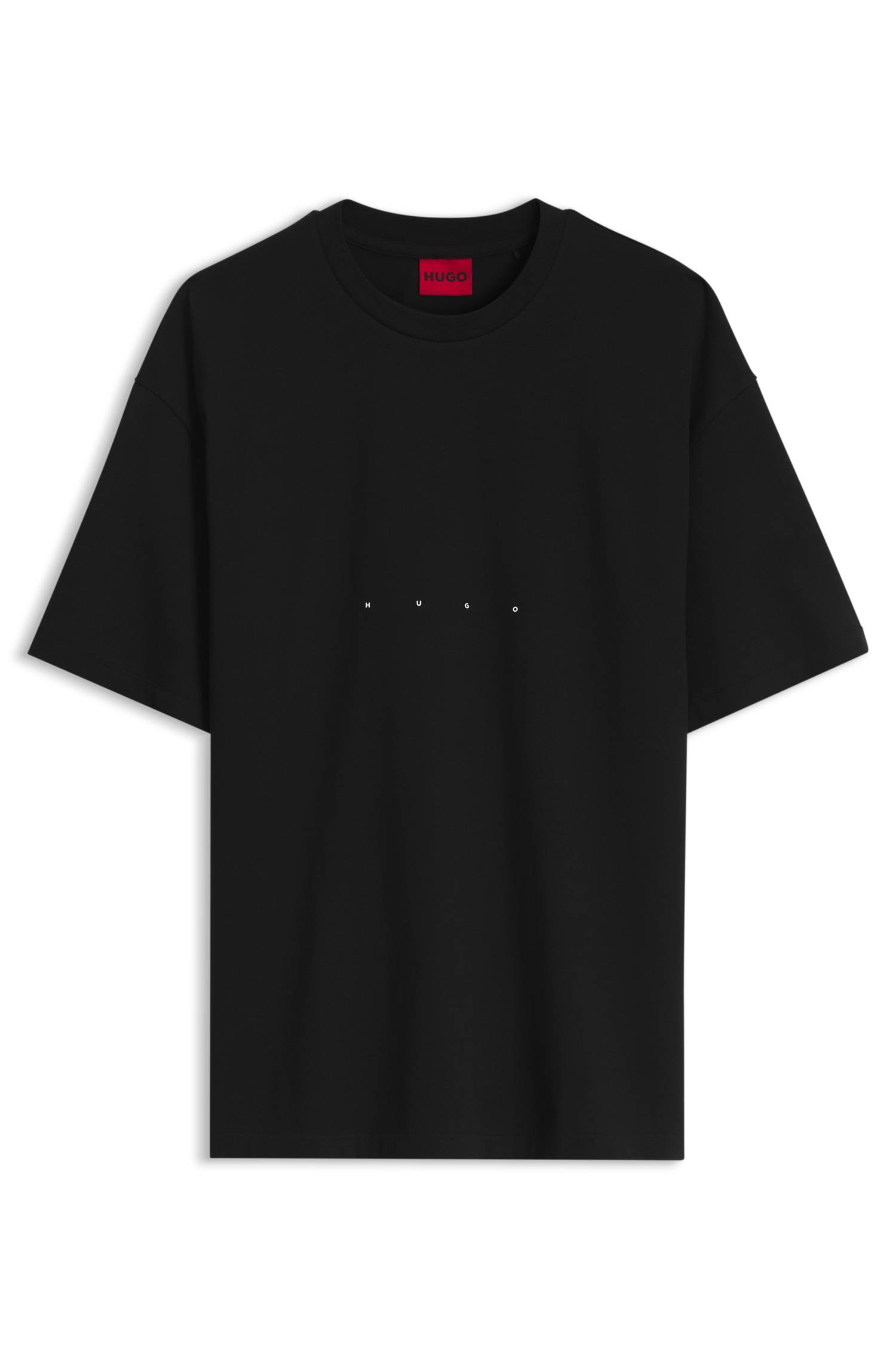 Hugo Oversize-fit cotton T-shirt with mixed branding herr – bild 4