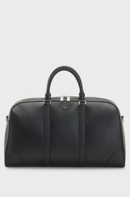 Holdall with silver-tone hardware, Black