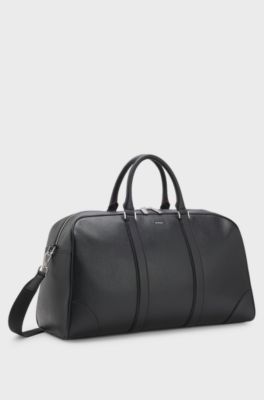Holdall with silver-tone hardware, Black