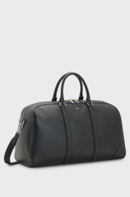 Holdall with silver-tone hardware, Black