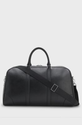 Holdall with silver-tone hardware, Black