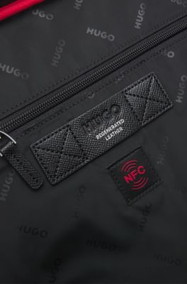 Holdall with silver-tone hardware, Black