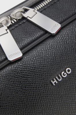Holdall with silver-tone hardware, Black
