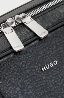 Holdall with silver-tone hardware, Black