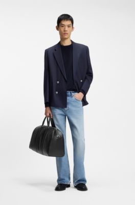 Holdall with silver-tone hardware, Black