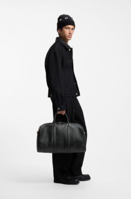 Holdall with silver-tone hardware, Black