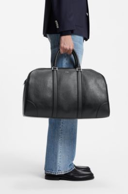 Holdall with silver-tone hardware, Black