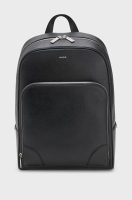 Backpack with silver-tone trims, Black