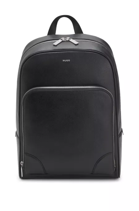 Backpack with silver-tone trims