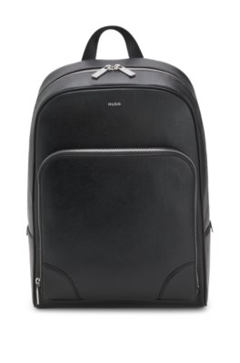 Backpack with silver-tone trims