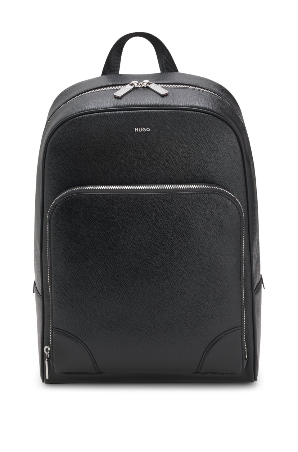 Backpack with silver-tone trims