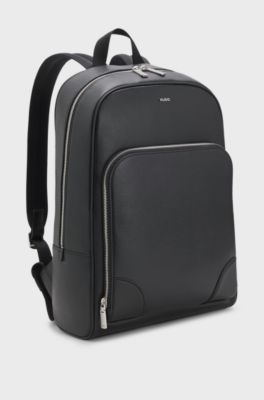Backpack with silver-tone trims, Black