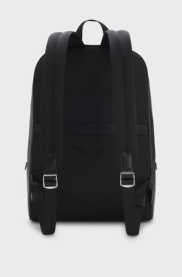 Backpack with silver-tone trims, Black