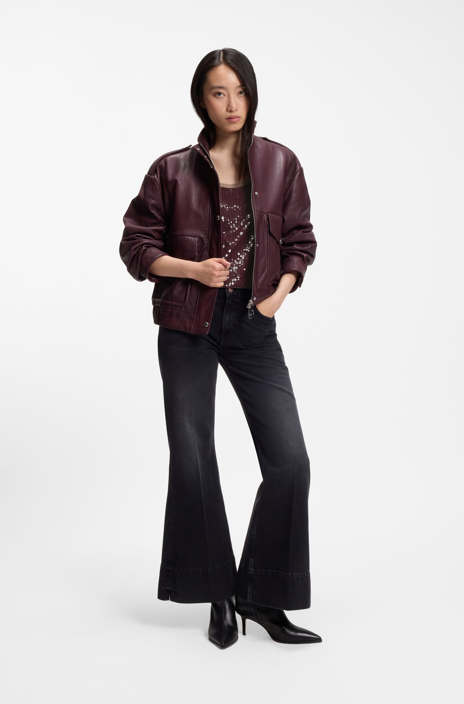 Boss Sequin blouse with tonal mesh trims skjortor & blusar dam – bild 2