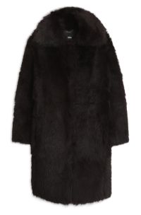 Short Tocana shearling coat for evening looks, Dark Brown