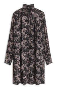 Relaxed-fit printed tunic dress with scarf, Patterned