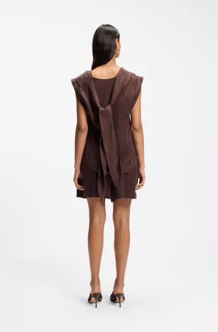 Regular-fit blouse with cowl neckline