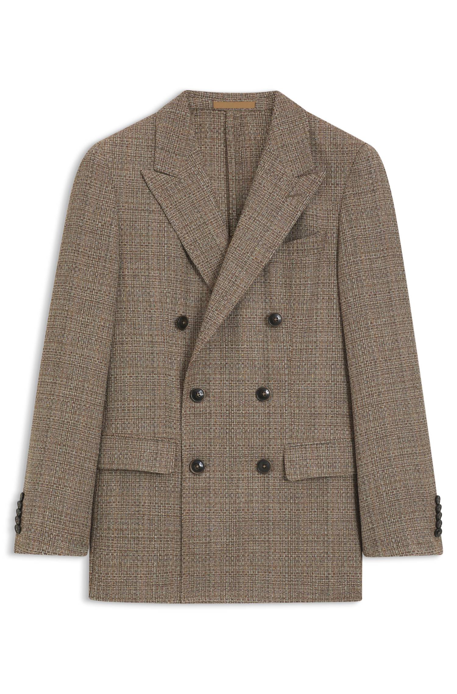 Boss Regular-fit jacket in silk and virgin wool jackor herr – bild 4