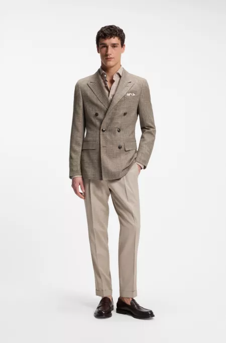Veste Regular en soie et laine vierge