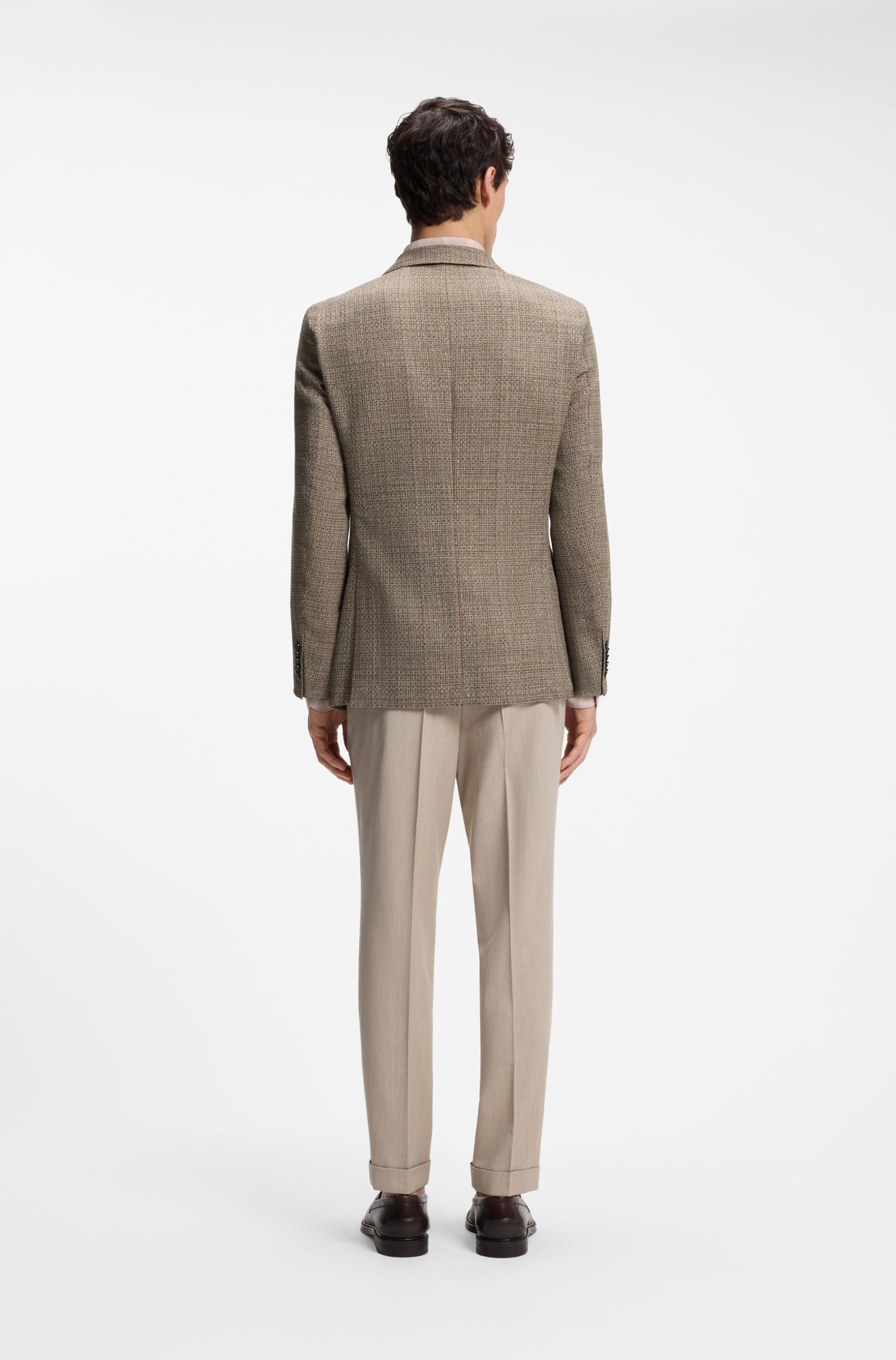 Boss Regular-fit jacket in silk and virgin wool jackor herr – bild 2