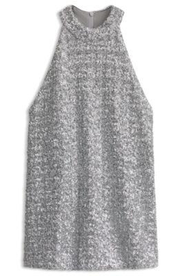 Halter-neck sequin top, Light Grey