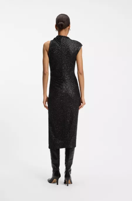 Asymmetric sequined dress