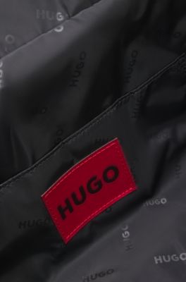 Holdall with backpack straps and logo lettering, Olive