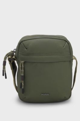 Twill reporter bag with metallic logo lettering, Olive