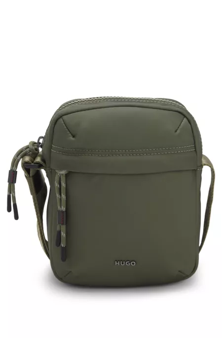 Twill reporter bag with metallic logo lettering