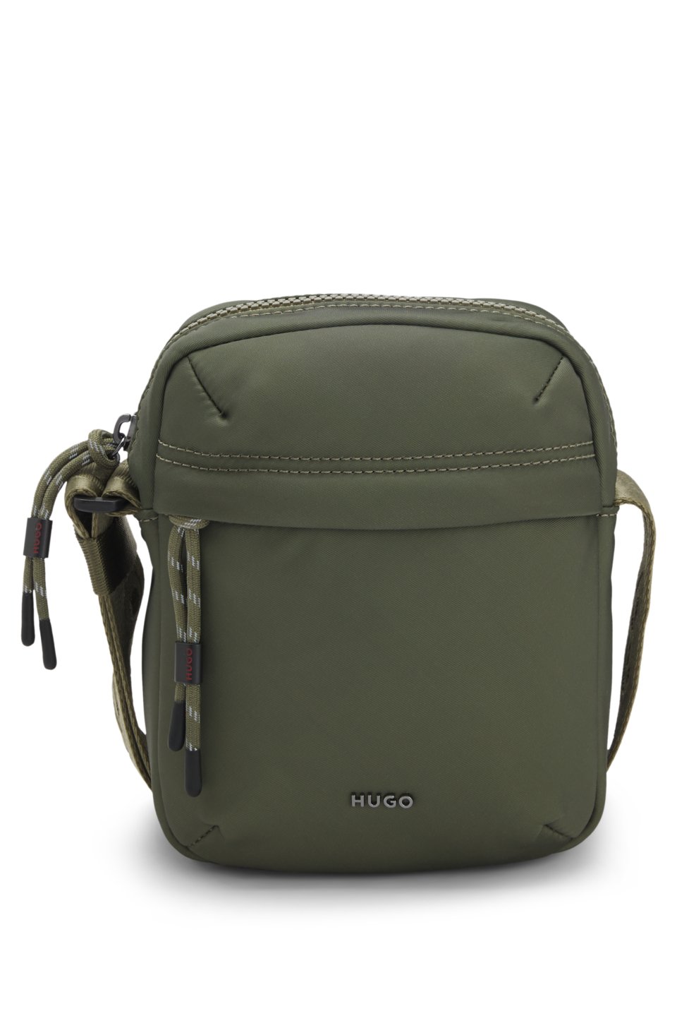 Twill reporter bag with metallic logo lettering