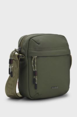 Twill reporter bag with metallic logo lettering, Olive