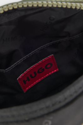Twill reporter bag with metallic logo lettering, Olive