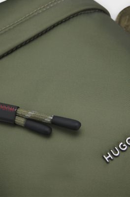 Twill reporter bag with metallic logo lettering, Olive