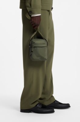 Twill reporter bag with metallic logo lettering, Olive