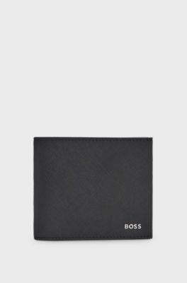 Recycled-leather wallet, Black