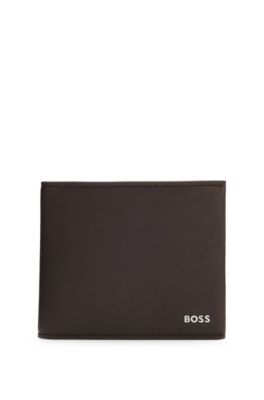 Recycled-leather wallet, Dark Brown