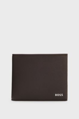 Recycled-leather wallet, Dark Brown
