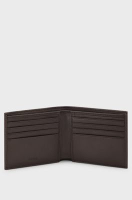 Recycled-leather wallet, Dark Brown