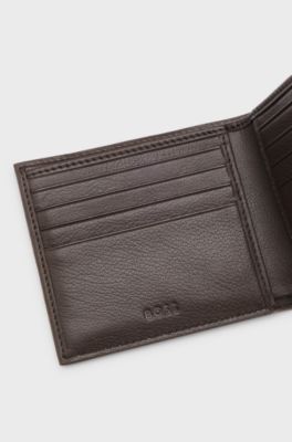 Recycled-leather wallet, Dark Brown