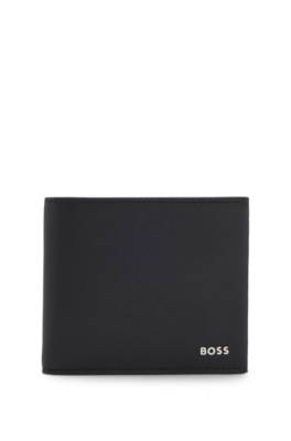 Structured folding wallet with metal logo lettering 1