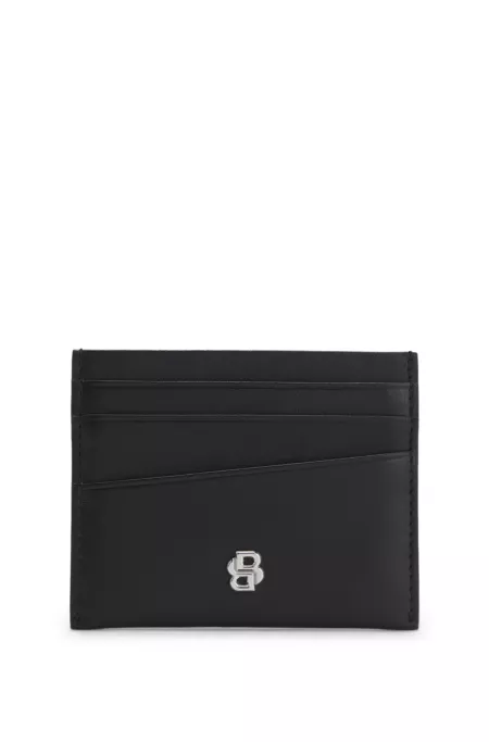 Leather card holder with Double B monogram