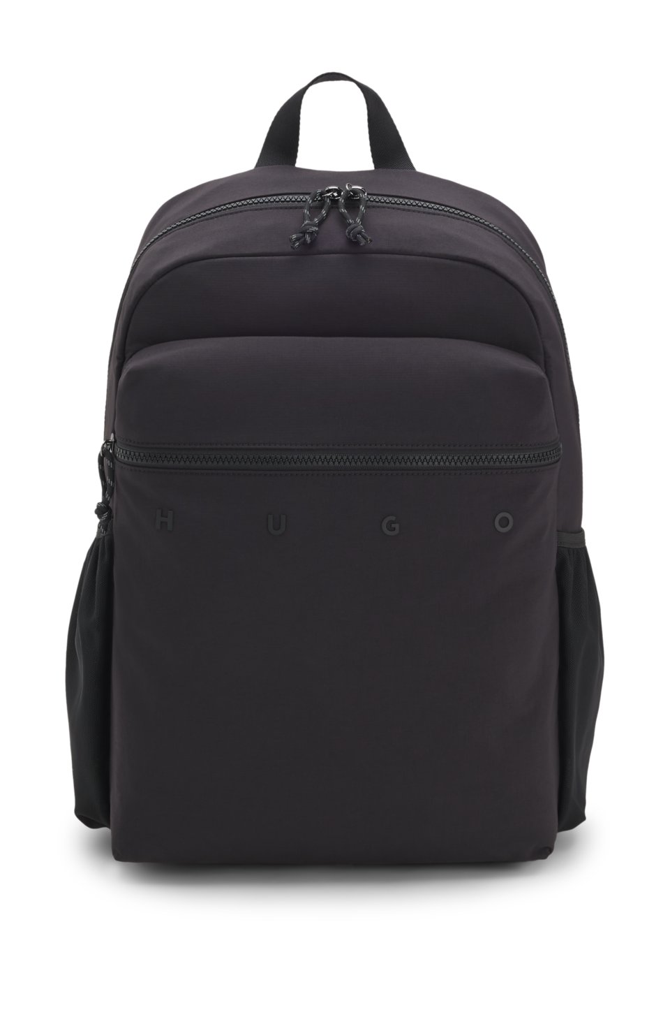 Backpack with wide-set logo detail