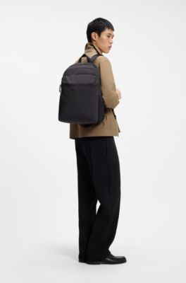 Backpack with wide-set logo detail, Black