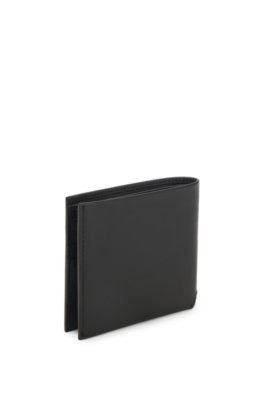 Boss Matt leather wallet with refined logo plaque plånböcker herr – bild 3