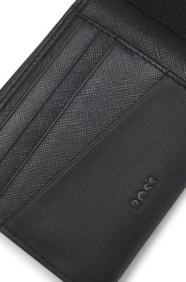 Boss Matt leather wallet with refined logo plaque plånböcker herr – bild 2